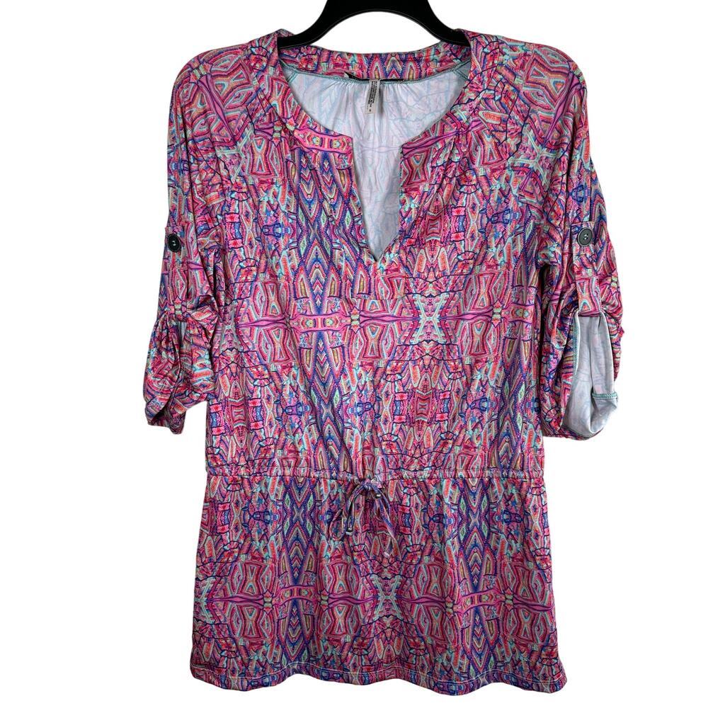 Nanette Lepore Swim Cover‎ Up Women's Small Multicolor Geometric Tunic Dress